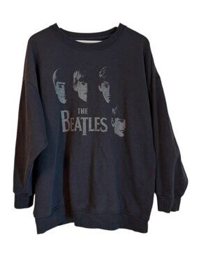 Tailgate "The Beatles" oversized crew neck sweater charcoal unisex size S